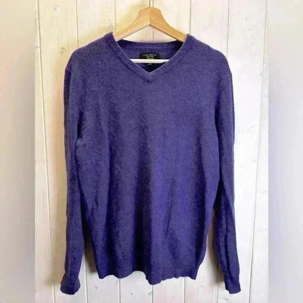 Club Room  100% Cashmere Pullover Sweater Size S Purple